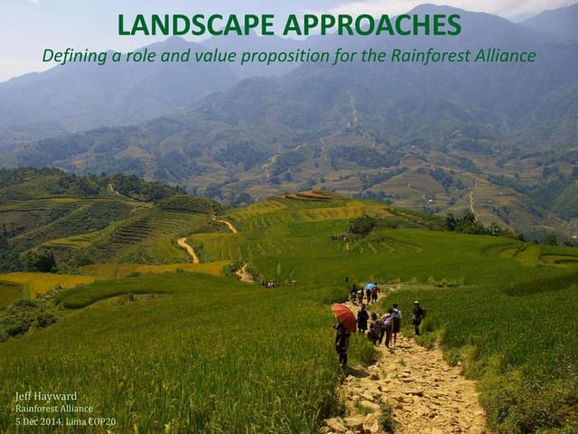 Landscape approache: Defining a role and value proposition for the Rainforest. By Jeff Hayward rainforest alliance-2014-12-5