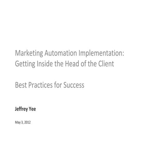 Setting Your Clients Up for Success with Marketing Automation – Best Practices