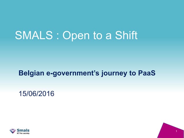 Jef Verelst  -  Smals Open to a shift - Infosecurity.be