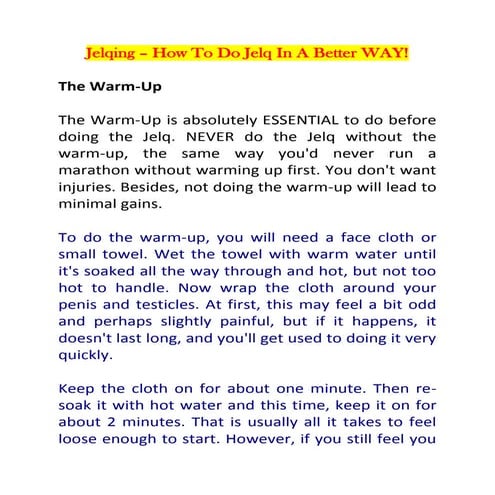 Jelqing - Bigger Penis In DAYS!