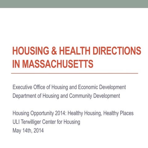 Housing Opportunity 2014 - Healthy Communities through Healthy Policy--A Stat...