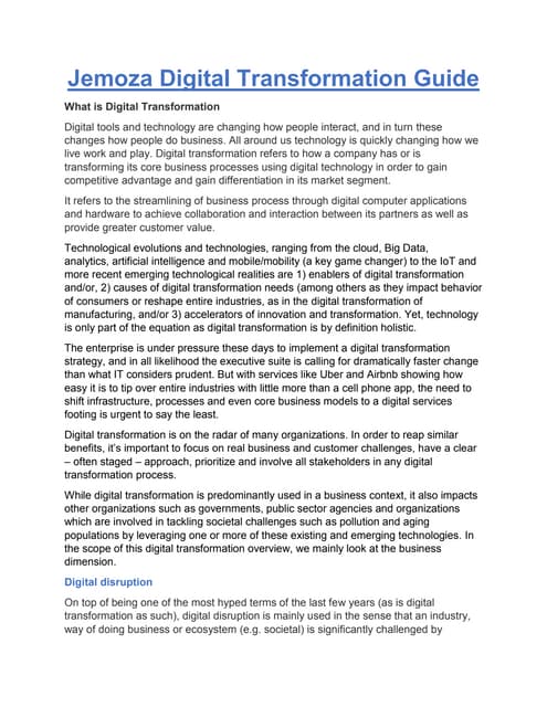 Digital transformation guide