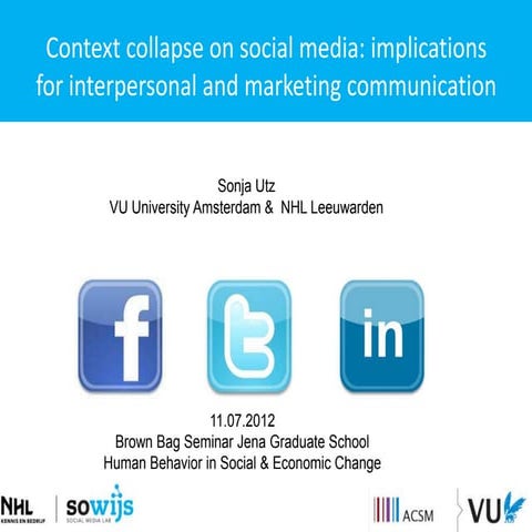 Context collapse on social media: implications for interpersonal and marketin...