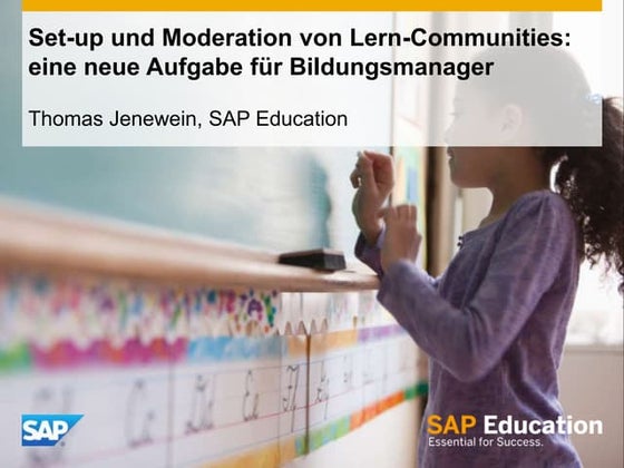 Aufbau und Moderation von Lerncommunities am Beispiel des SAP Learning Hub