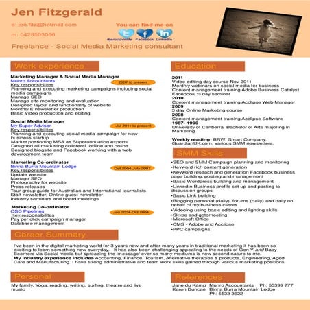 Jen Fitzgerald CV