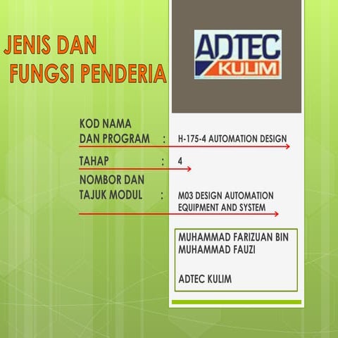 Jenis & fungsi sensor