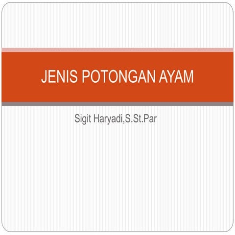 Jenis potongan ayam