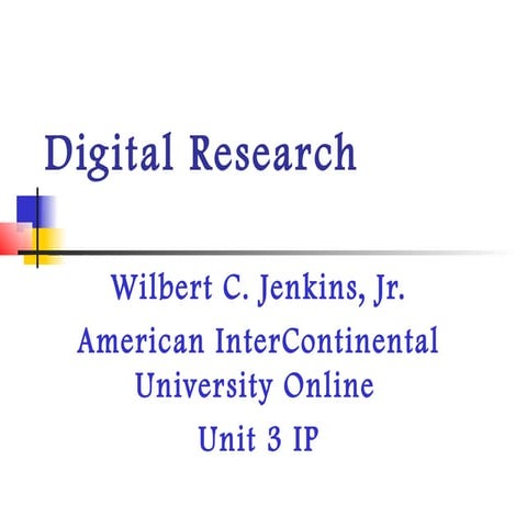 Jenkins jr edu600 ip 3 digital research
