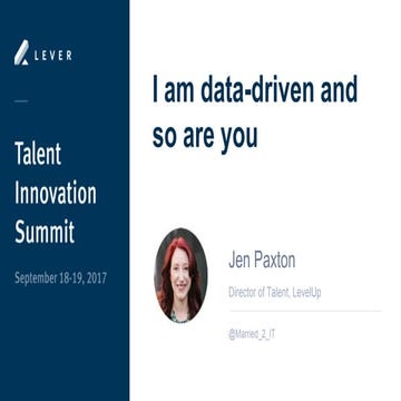 I Am Data-driven and So Are You