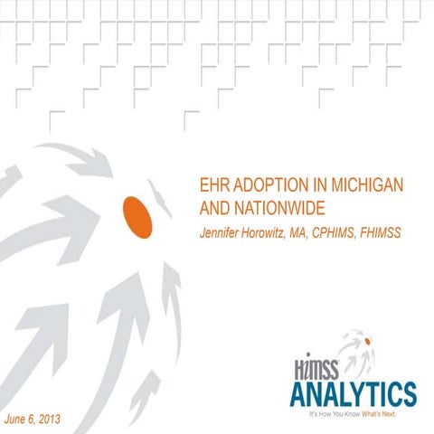 Jennifer Horowitz EHR Adoption in Michigan & Nationwide