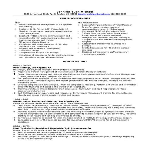 Jennifer Michael Resume