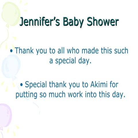 Jennifer’S Baby Shower | PPT