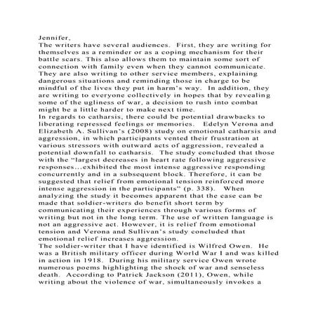 Jennifer, The writers have several audiences.  First, they are wri.docx