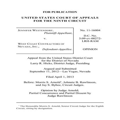 Jennifer Westendorf v. West Coast Contractors of Nevada
