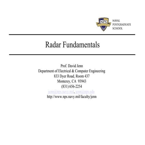 Jenn_Radar Fundamentals and Range Equation