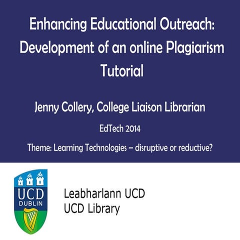 Enhancing Educational Outreach: Development of an Online Plagiarism Tutorial