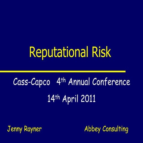 Reputational Risk | PDF