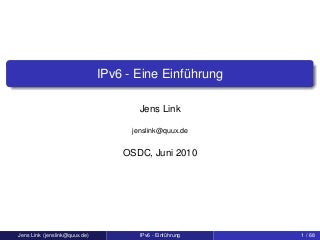OSDC 2010 | Einführung in IPv6 by Jens Link