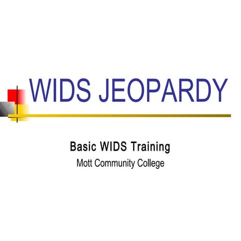 WIDS Jeopardy