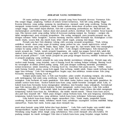 Jerapah yang sombong