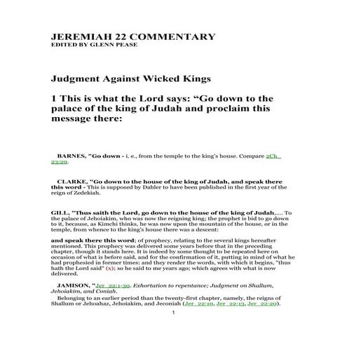 Jeremiah 22 commentary