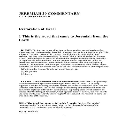 Jeremiah 30 commentary | PDF