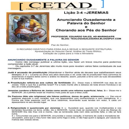Jeremias lição 3 4