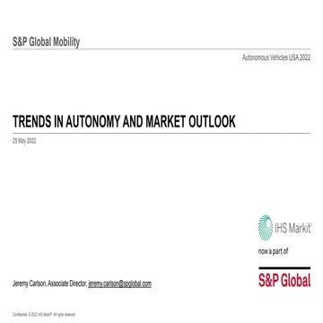 TRENDS IN AUTONOMOUS VEHICLES AND MARKET DEPLOYMENT