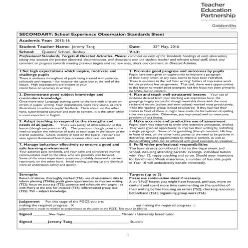 Formal Observation 7NE 25.5.2016