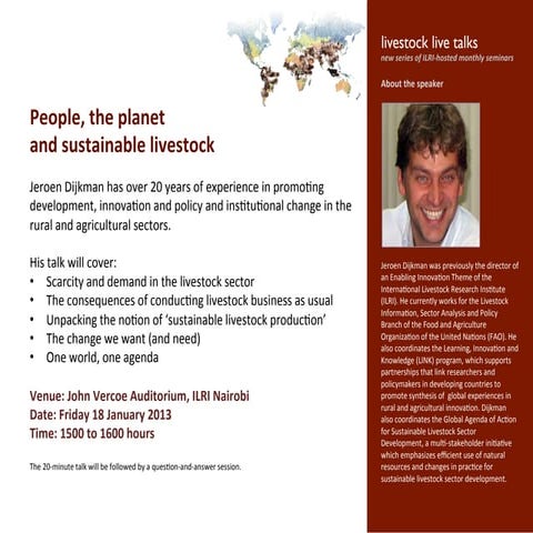 People, the planet, and sustainable livestock 