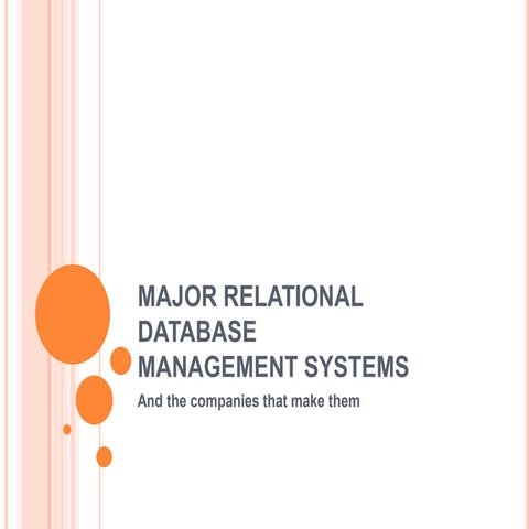 Major Relational Database Management Systems... | PPT