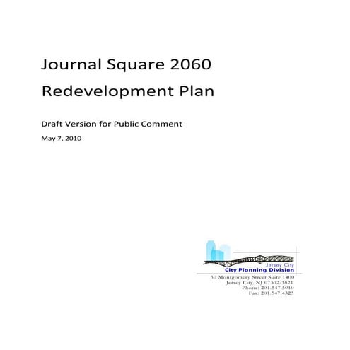 Jersey City Real Estate 2060 Redevelopment Plan for Journal Square