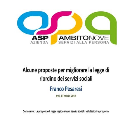 Lo stato di attuazione della L.328/2000. Anno 2006 | PPT