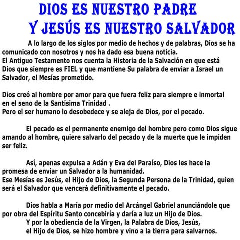 Jesús es el salvador prometido por jahveh a adán y eva. semana santa ...