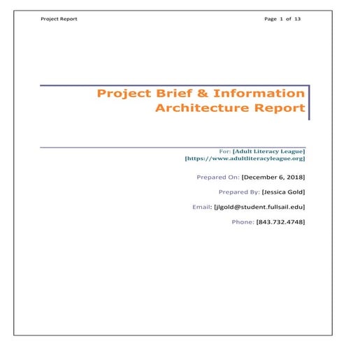 Jess Gold | Information Architecture Report