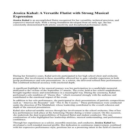 Jessica Kahal: A Journey of Musical Passion, Growth, and Excellence | PDF
