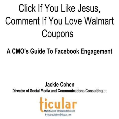 Click If You Like Jesus, Comment If You Love Walmart Coupons: A Chief Marketi...