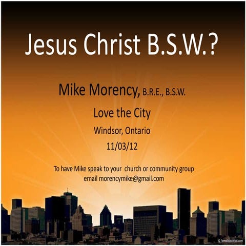 Jesus Christ Social Worker?