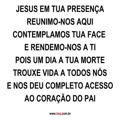 Jesus em Tua presença reunimo-nos aqui | PPT