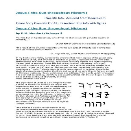 Jesus ( the sun thorughout history ) from google.com