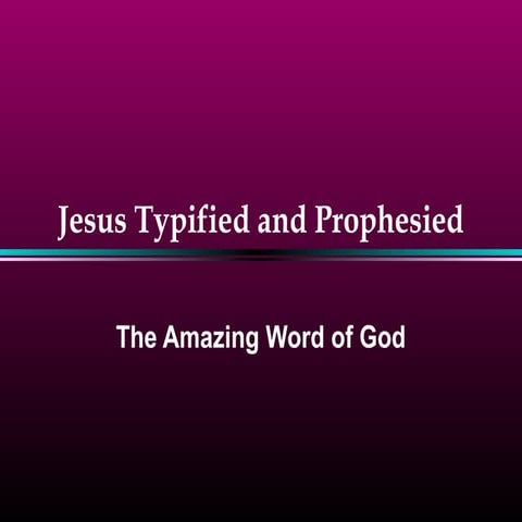 Jesus typified and prophesied
