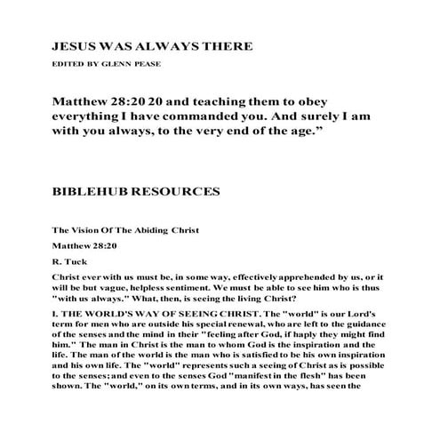 Jesus was always there