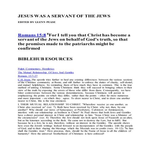 Jesus was a servant of the jews