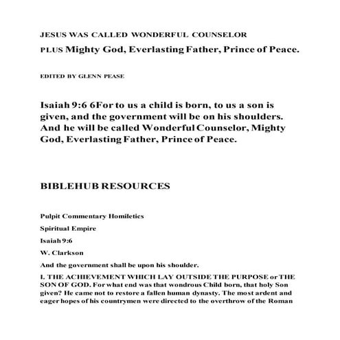 Jesus was called wonderful counselor