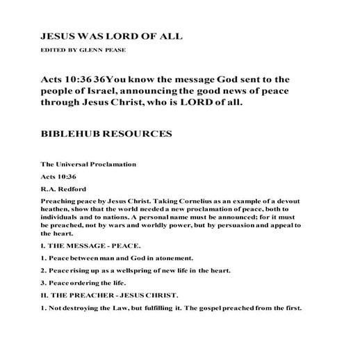 Jesus was lord of all