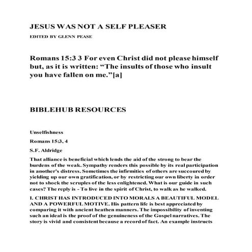Jesus was not a self pleaser