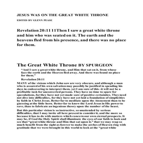 Great White Throne Judgment | PPTX