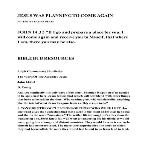 Jesus was planning to come again