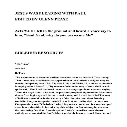 Jesus was pleading with paul