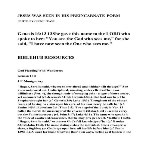 Jesus was seen in his preincarnate form